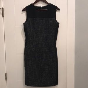 T Tahari Black Jacquard Sheath Dress
